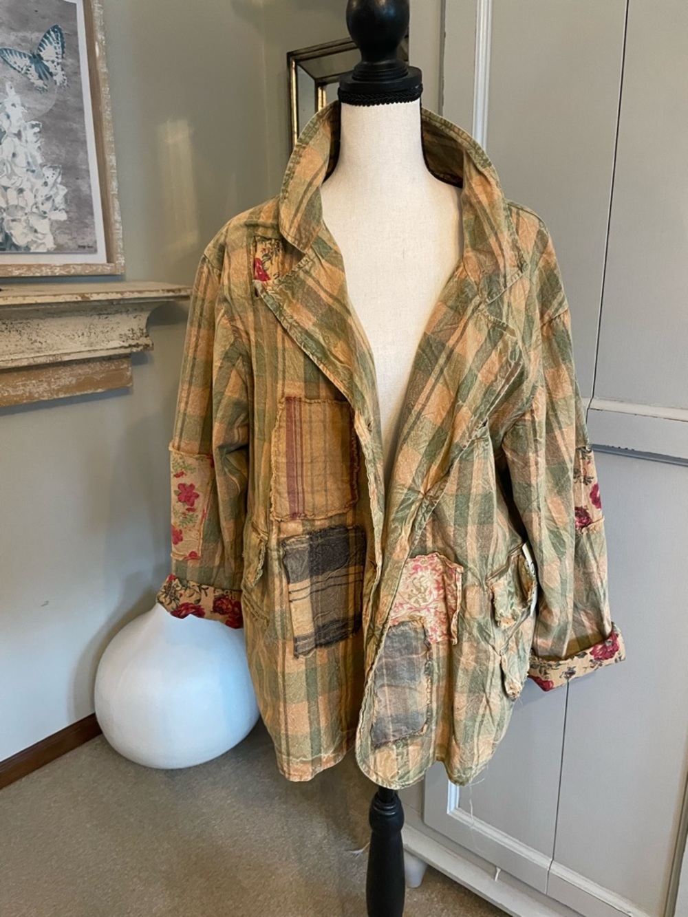 NWT Jaded Gypsy Rose Garden Views Reversible Boho Jacket OSFM